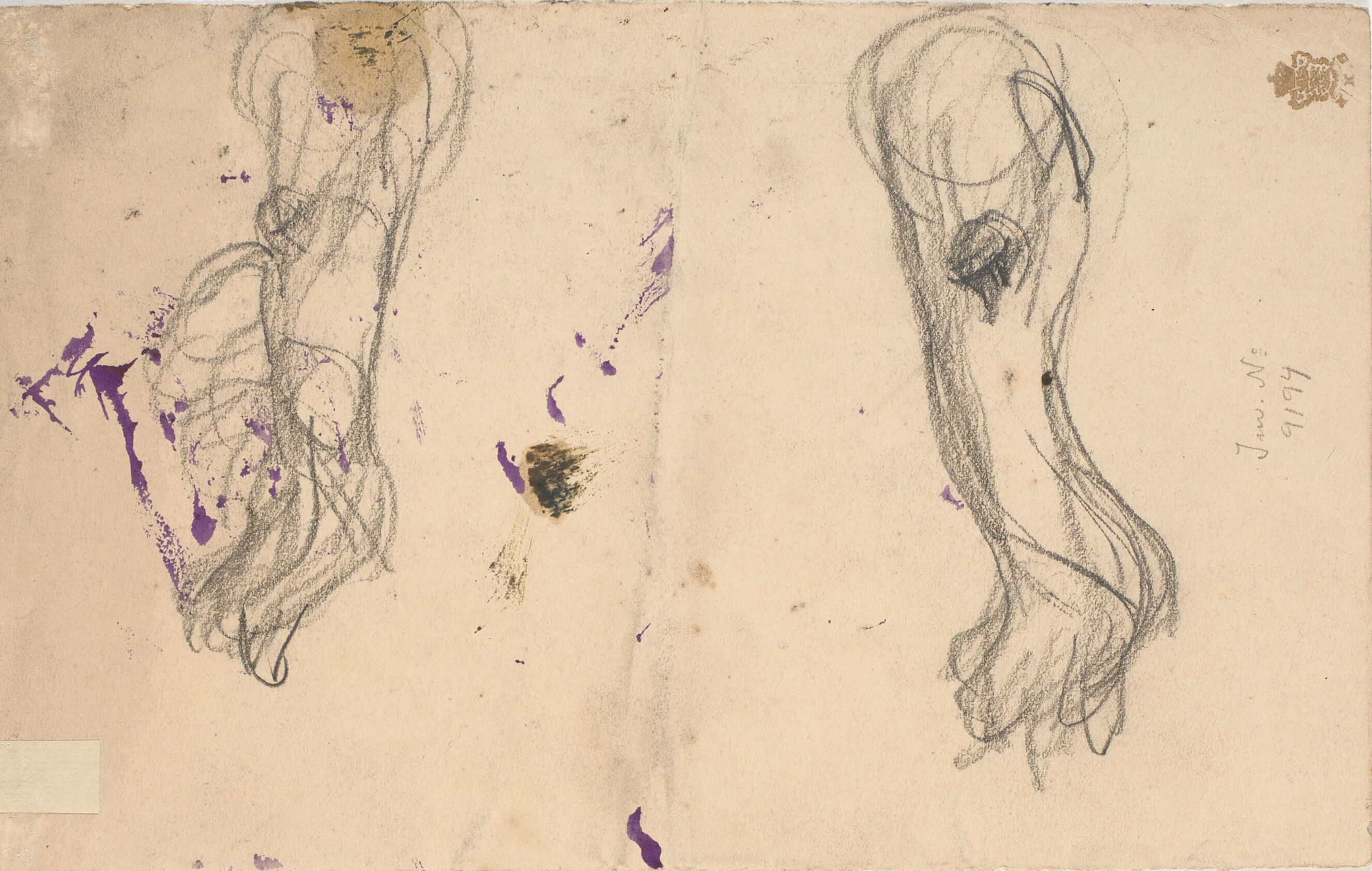 To figurstudier ("Den druknende"?)